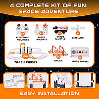Ігровий трек 888-77 Космічна станція 128 деталей з 1 машинкою та 2 космонавтами, фото 6