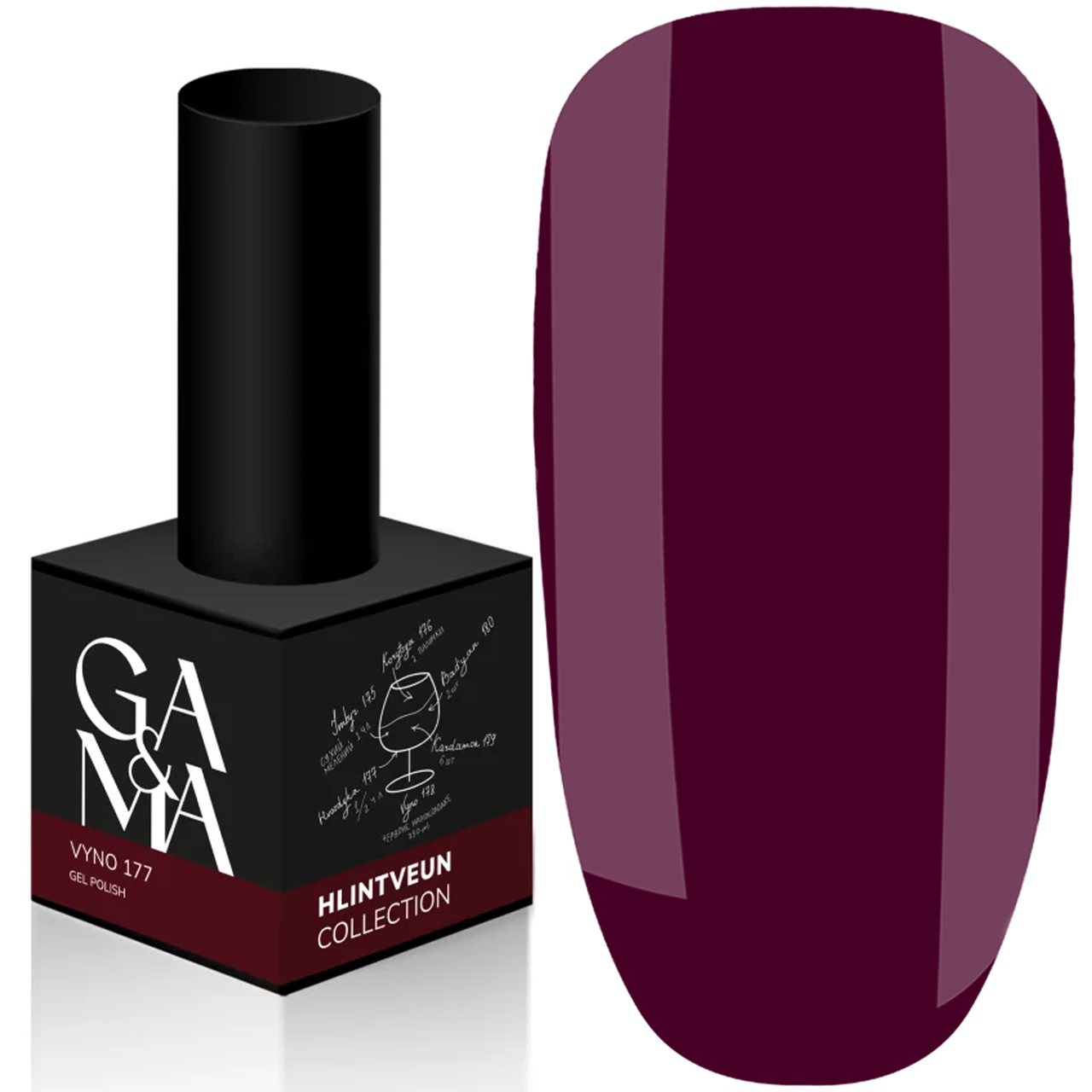 Гель-лак GaMa Hlintveyn collection No177 vyno, 10 мл винний