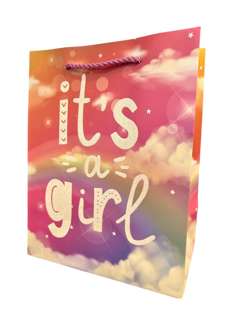 Пакет Подарунковий 192 It's a girl Градієнт 26Х32 см СЕРЕДНІЙ