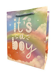Пакет Подарунковий 037 It's a boy Градієнт 23х18 см МАЛЕНЬКИЙ