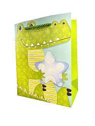 Пакет Подарунковий 151 Крокодил 18х23 см МАЛЕНЬКИЙ