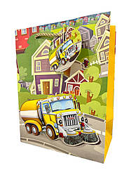 Пакет Подарунковий 057 Прибиральна Машина 23х18 см МАЛЕНЬКИЙ