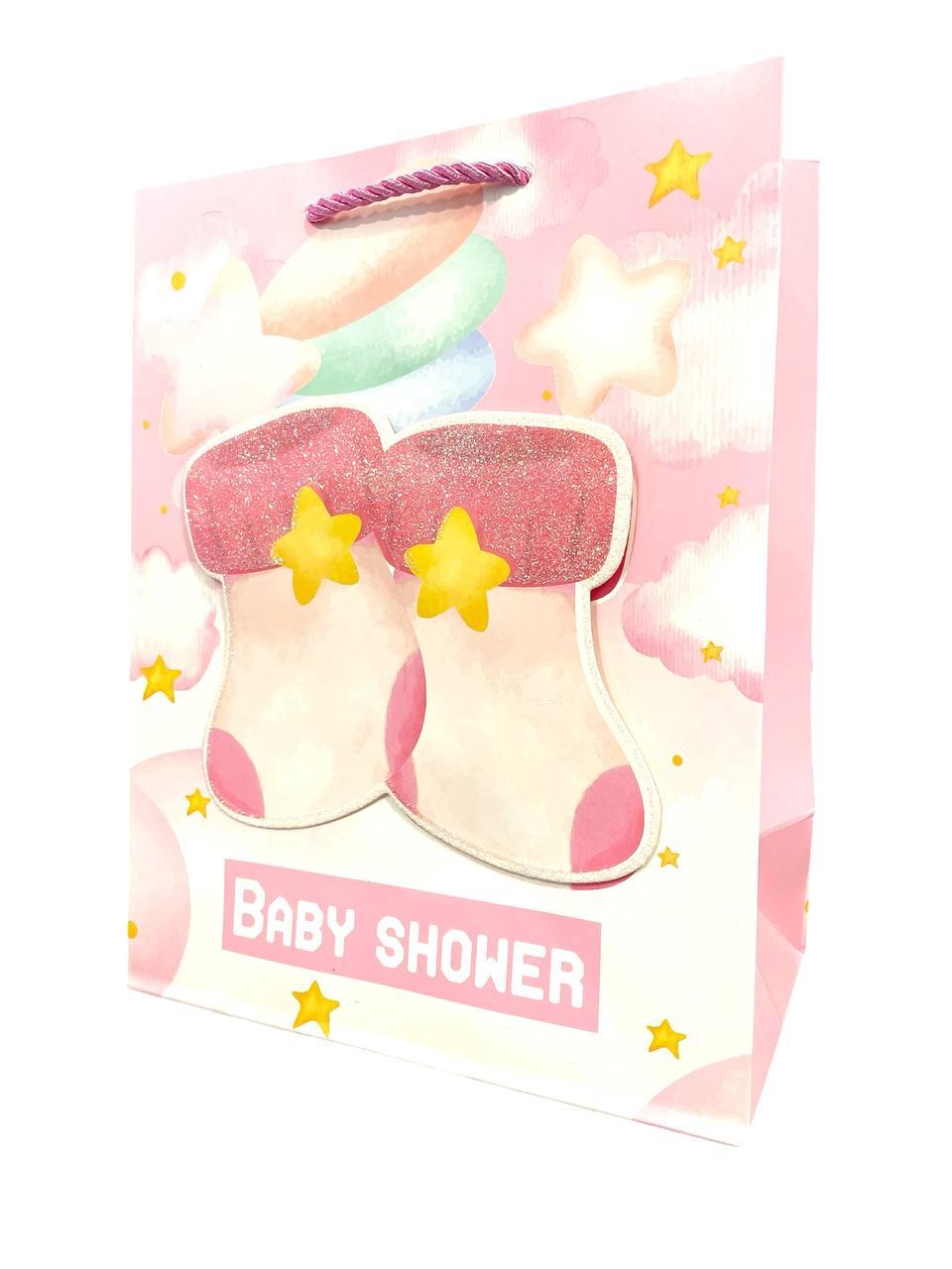 Пакет Подарунковий 020 Babyshower Шкарпетки Рожеві 23х18 см МАЛЕНЬКИЙ