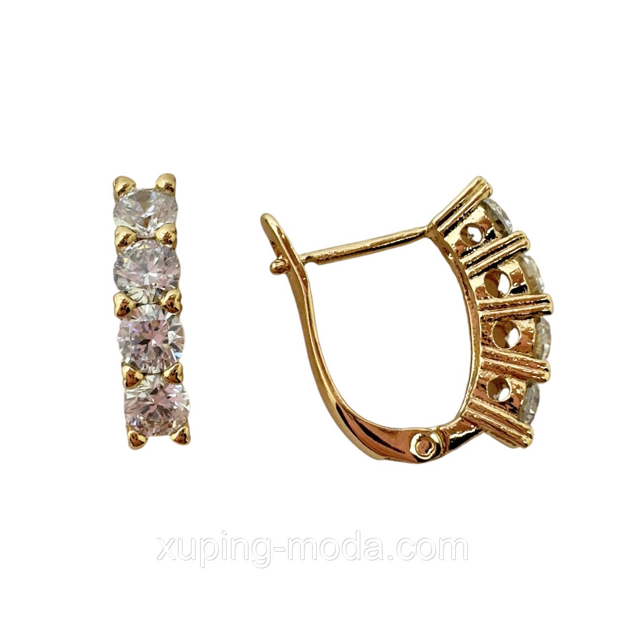 Сережки ксюпінг. 15х3 мм. 18 к