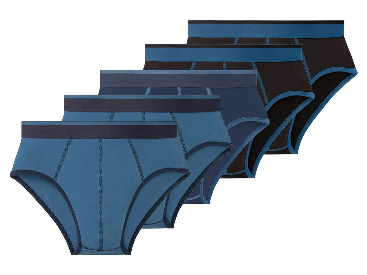 Набір чоловічих трусів 5 штук, розмір S, колір чорний, синій