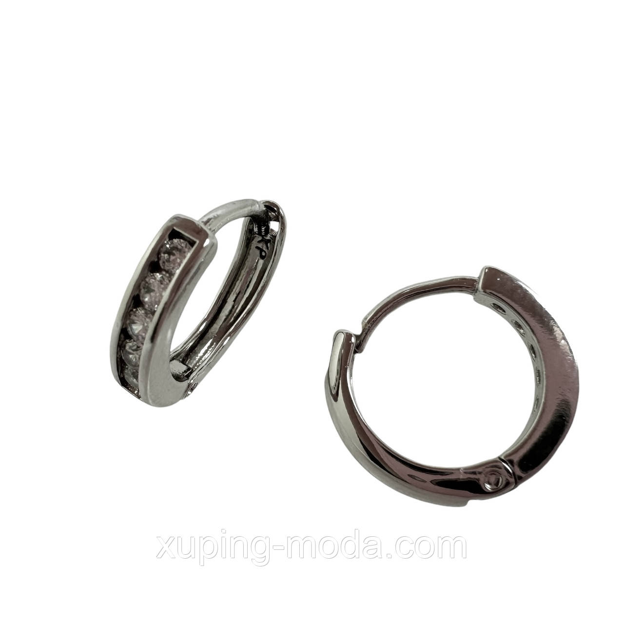 Сережки ксюпінг. 12 мм. Родій, фото 1