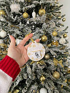 500 шт. Листівка-куля з шоколадкою на ялинку з вашим логотипом, фото 3