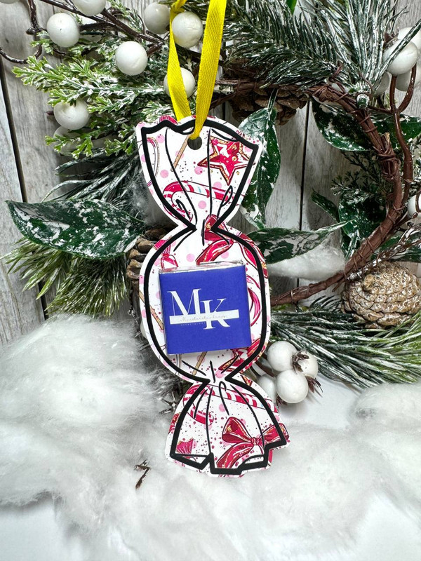 50 шт. Листівка-цукерка з шоколадкою на ялинку з вашим логотипом, фото 1