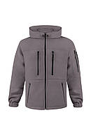 Кофта флісова з капюшоном, сірий, тактична