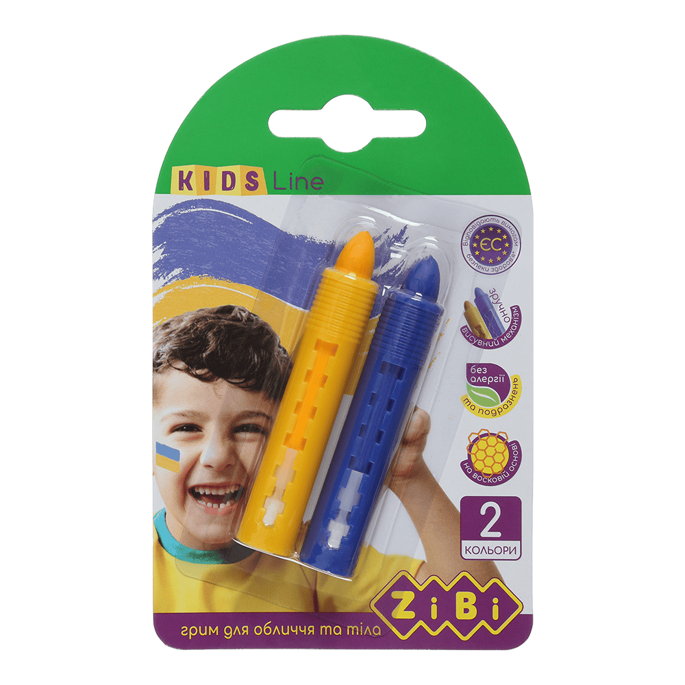 Грим фарба для обличчя та тіла з висувним механізмом 2 кольори KIDS Line ZiBi ZB.6568
