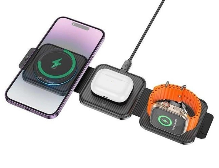 Док - станція Hoco CQ4 3in1 15W Magnetic черный, фото 1
