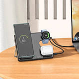 Док - станція Hoco CQ2 10W 3in1 (для Samsung Watch) черный, фото 4