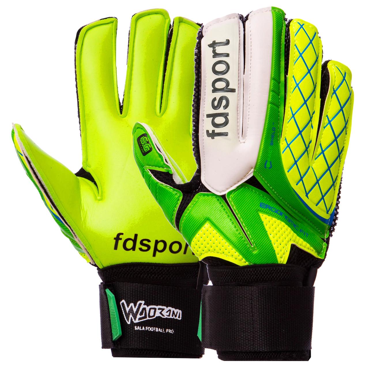 Воротарські рукавиці fdsport green palm 5-ка, 6-ка, 7-ка