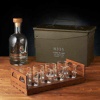 Набір 8-ми чарок з кулею в коробі з БК