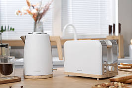 Комплект ARDESTO Тостер + електричний чайник білого кольору