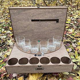 Автоматичний наливатор для віскі із 6 чарками | Портативний | Гравіювання у подарунок