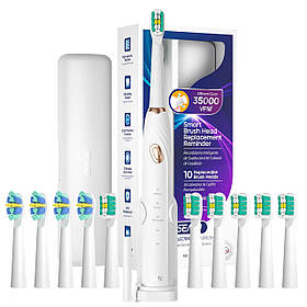 Електрична звукова зубна щітка Seago SG2316: 10 насадок, кейс, підставка, відбілювання, масаж ясен.