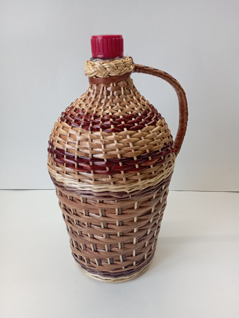 Пляшка для вина скляна обплетена лозою 4,5 л, фото 1