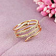 Кільце Змія медзолото, розмір 17,18 позолота, фото 2