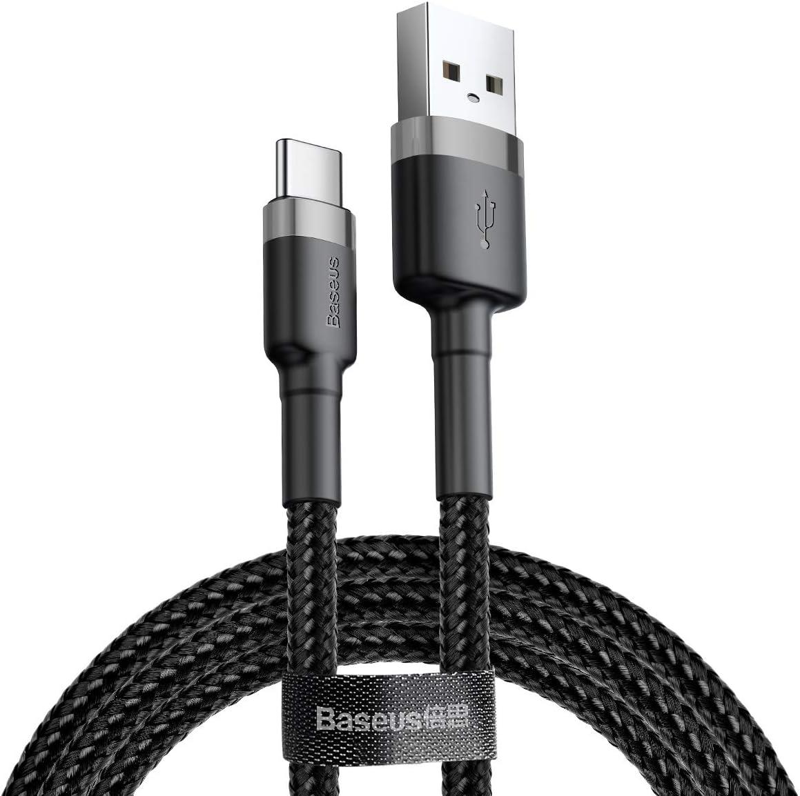 Кабель USB Baseus Cafule Type-C 2A 2m, Black+Gray (CATKLF-CG1)