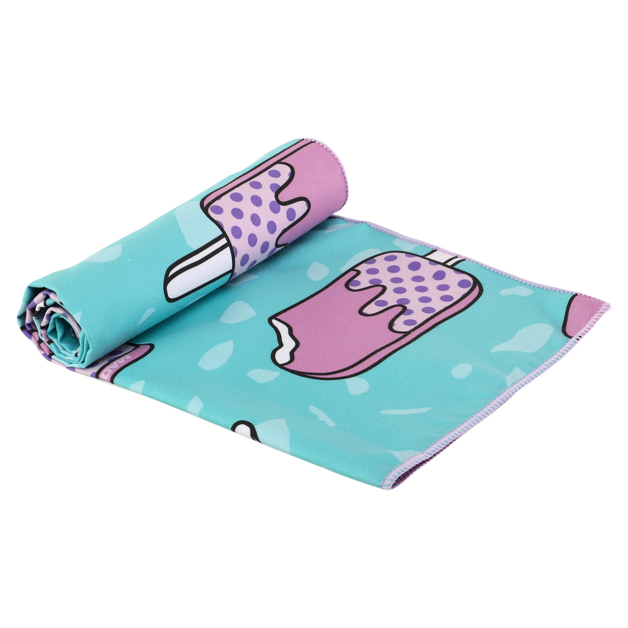 Вологопоглинаючий спортивний рушник MadWave Ice cream M076303100W мікрофібра 80x40 см. Бірюзовий