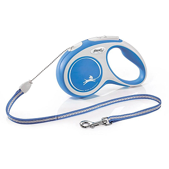 Рулетка для собак та котів FLEXI New Comfort Cord XS, 3м, до 8кг, шнур, синя