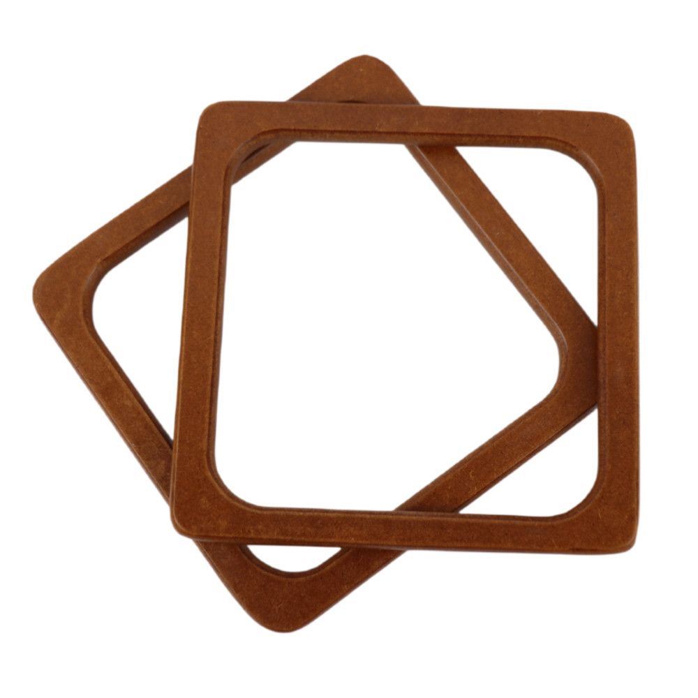 Ручки для сумки Квадрат, 14 см, дерево, горіх, пара, фото 1