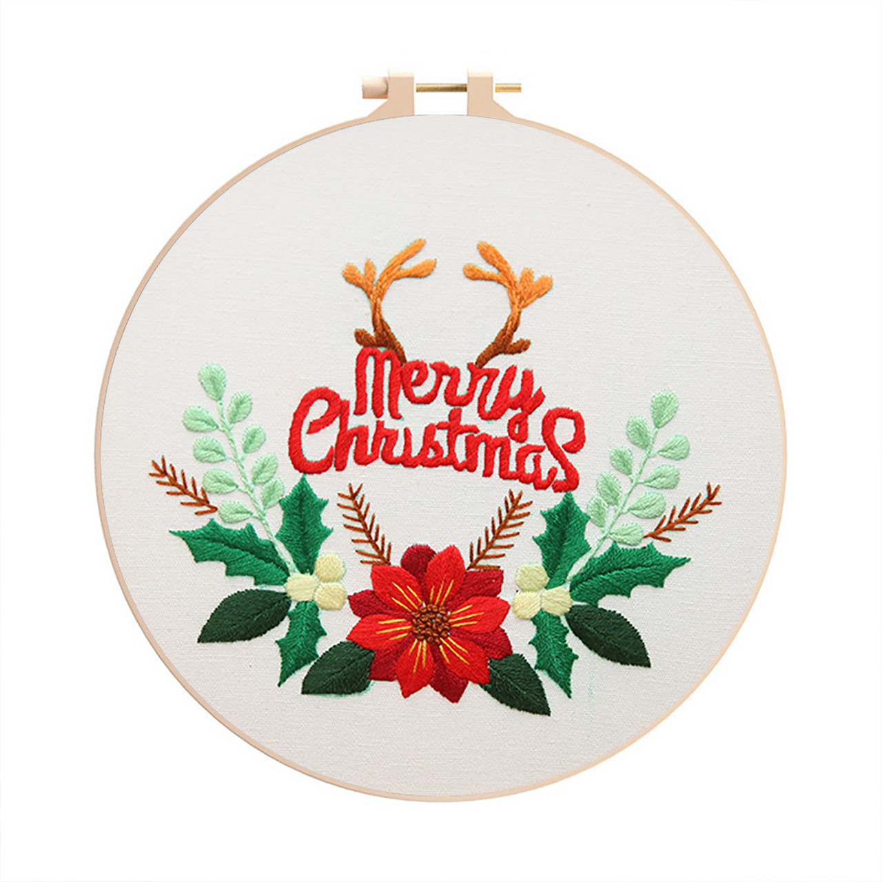 Набір для вишивання гладдю 3D "Merry Cristmass", 20 см (з п'яльцями), фото 1