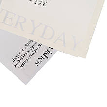 Пакувальний папір, амбре молочна EVERYDAY, матова з написами, 57*57