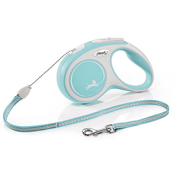 Рулетка для собак та котів FLEXI New Comfort Cord XS, 3м, до 8кг, шнур, голуба