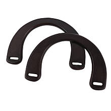 Ручки для сумки Трапеція, 18,5*12,5 см, дерево, Чорний, пара