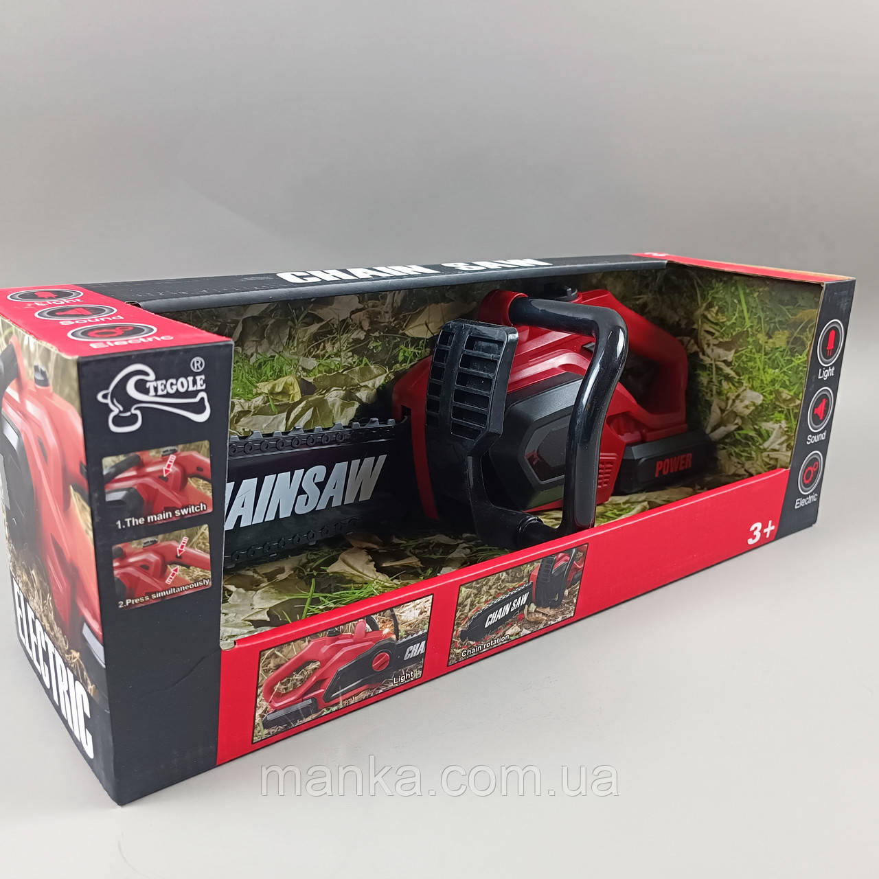 Іграшка "Бензопила" Пила T 1806 на батарейках, звук, підсвічування, в коробці, фото 1