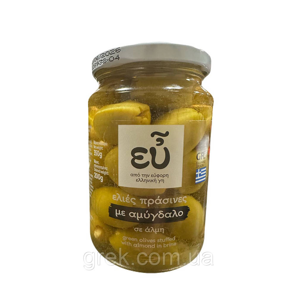 Оливки зелені з мигдалем EU 350 г, фото 1