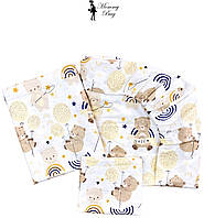 Постільна білизна в дитячу кроватку Набір 3в1 Mommy Bag №7 Ведмедик з веселкою Постіль для новонароджених комплект