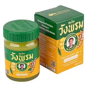 Жовтий тайський бальзам зігріваючо-охолоджуючий WangProm Herb — 50 г