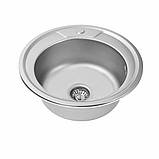 Кухонна мийка Valeso 490 сатин 0,8 кругла матова, фото 2