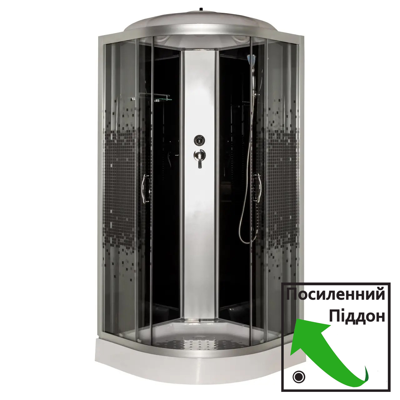 Душовий бокс 61 BF RC Black Puzzle 90х90х210 низький піддон