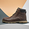 Чоловічі зимові шкіряні черевики, кросівки з натуральної шкіри коричневі на хутрі для чоловіків на зиму, розмір 40 41 42 43 44 45, фото 4