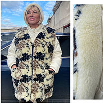 Жіночий зимовий хутряний (овчина) жилет-безрукавка великі розміри (з 48 по 64)