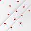 Клапоть фланелі "Червоні сердечка 14 мм на білому тлі", розмір 30*150 см, фото 2