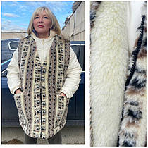 Жіночий зимовий хутряний (овчина) жилет-безрукавка великі розміри (з 48 по 64)