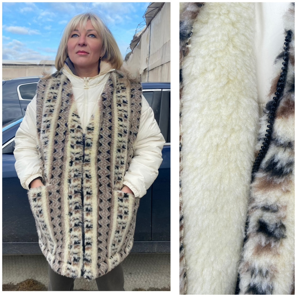 Жіночий зимовий хутряний (овчина) жилет-безрукавка великі розміри (з 48 по 64)