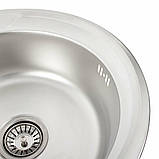 Кухонна мийка Valeso 490 декор 0,6 кругла, фото 4