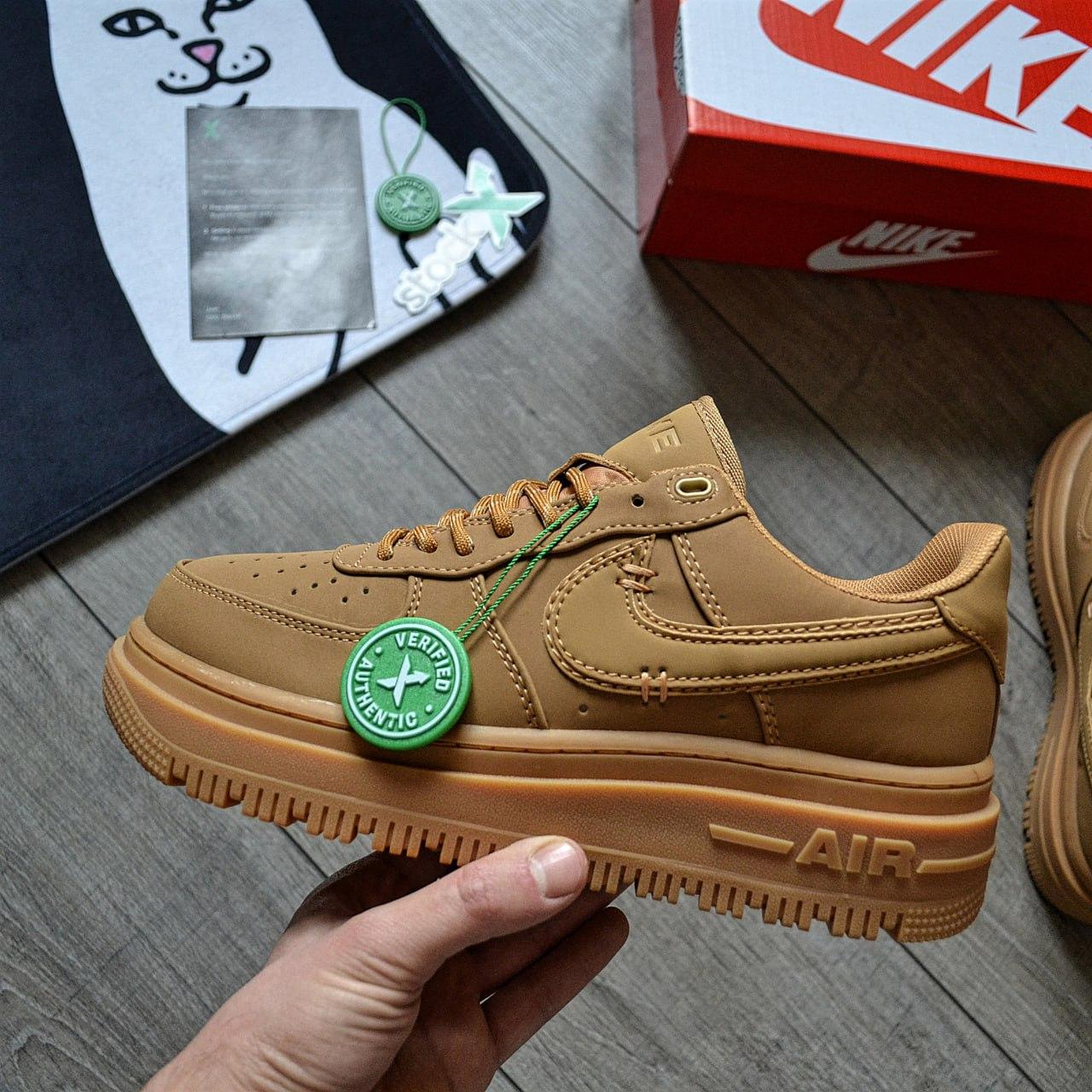 Чоловічі кросівки Nike Air Force 1 Luxe Beige Бежеві Найк Аїр Форс повсякденні шкіра текстиль демісезон
