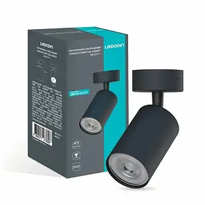 Світильник накладний Ledcoin ML314-1 поворотний під лампу MR16/GU10 чорний 8255, фото 1