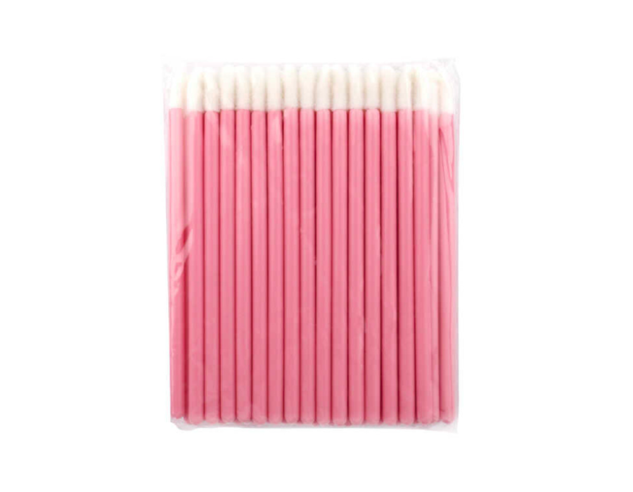 Аплікатор (макробраші) для очищення вій, 50 шт. Світло-рожеві