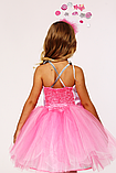 Карнавальна сукня Цукерка №3 на новий рік із рожевого атласу й фатину дівчаткам від 5 до 8 років, фото 4