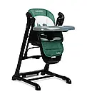 Крісло-гойдалка + стільчик для годування дитини 2в1 Caretero INDIGO Black Green / Дитяче крісло гойдалка, фото 2