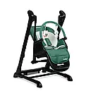 Крісло-гойдалка + стільчик для годування дитини 2в1 Caretero INDIGO Black Green / Дитяче крісло гойдалка, фото 4