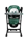 Крісло-гойдалка + стільчик для годування дитини 2в1 Caretero INDIGO Black Green / Дитяче крісло гойдалка, фото 5